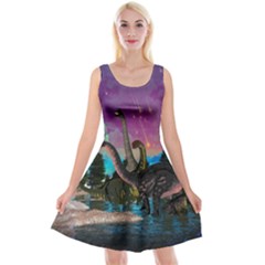 Dino Reversible Velvet Sleeveless Dress