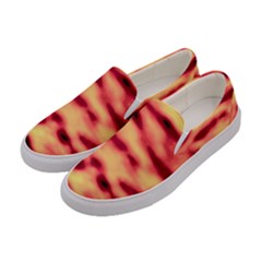 Red Waves Flow Series 4 Women s Canvas Slip Ons by DimitriosArt