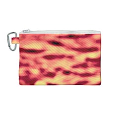 Red Waves Flow Series 4 Canvas Cosmetic Bag (medium) by DimitriosArt