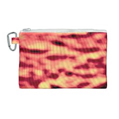 Red Waves Flow Series 4 Canvas Cosmetic Bag (large) by DimitriosArt