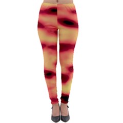 Red Waves Flow Series 4 Lightweight Velour Leggings by DimitriosArt