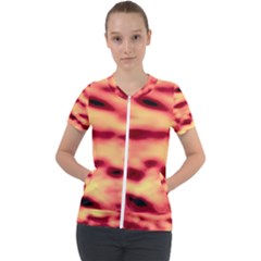 Red Waves Flow Series 4 Short Sleeve Zip Up Jacket