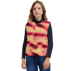 Red Waves Flow Series 4 Kid s Short Button Up Puffer Vest	 by DimitriosArt