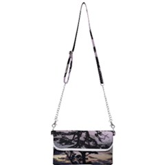 Sunset Coastal Park Landscape, Montevideo Uruguay Mini Crossbody Handbag by dflcprintsclothing