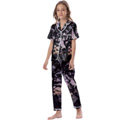 Sunset Coastal Park Landscape, Montevideo Uruguay Kids  Satin Short Sleeve Pajamas Set by dflcprintsclothing