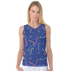 Christmas Candy Canes Women s Basketball Tank Top by SychEva