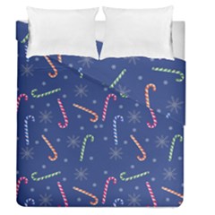 Christmas Candy Canes Duvet Cover Double Side (queen Size) by SychEva