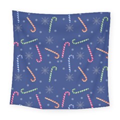 Christmas Candy Canes Square Tapestry (large) by SychEva