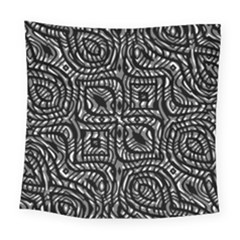 Black And White Abstract Tribal Print Square Tapestry (large) by dflcprintsclothing