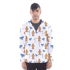 Gingerbread Man And Candy Men s Hooded Windbreaker