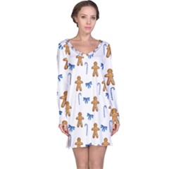 Gingerbread Man And Candy Long Sleeve Nightdress