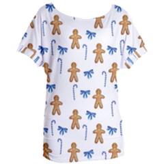 Gingerbread Man And Candy Women s Oversized Tee by SychEva