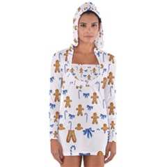 Gingerbread Man And Candy Long Sleeve Hooded T-shirt