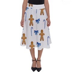 Gingerbread Man And Candy Perfect Length Midi Skirt