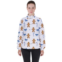 Gingerbread Man And Candy Women s High Neck Windbreaker