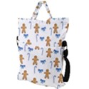 Gingerbread Man And Candy Fold Over Handle Tote Bag View2