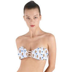 Gingerbread Man And Candy Twist Bandeau Bikini Top