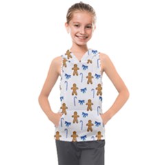 Gingerbread Man And Candy Kids  Sleeveless Hoodie