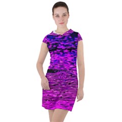 Magenta Waves Flow Series 1 Drawstring Hooded Dress by DimitriosArt