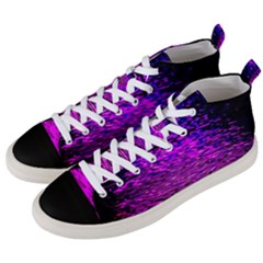 Magenta Waves Flow Series 1 Men s Mid-top Canvas Sneakers by DimitriosArt