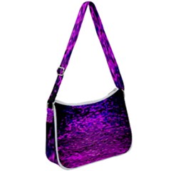 Magenta Waves Flow Series 1 Zip Up Shoulder Bag by DimitriosArt