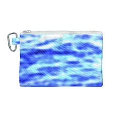 Blue Waves Flow Series 5 Canvas Cosmetic Bag (medium) by DimitriosArt