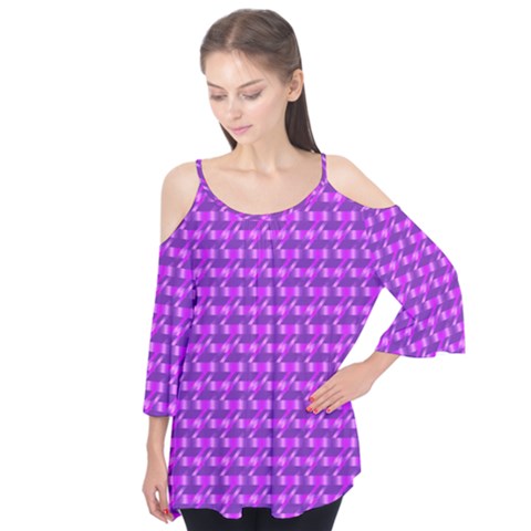 Digital Illusion Flutter Sleeve Tee  by Sparkle