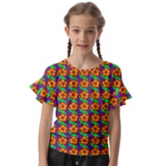 Floral Kids  Cut Out Flutter Sleeves