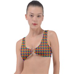 Floral Ring Detail Bikini Top by Sparkle