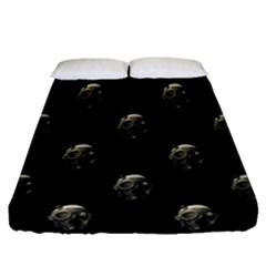 Creepy Head Sculpture With Respirator Motif Pattern Fitted Sheet (queen Size) by dflcprintsclothing