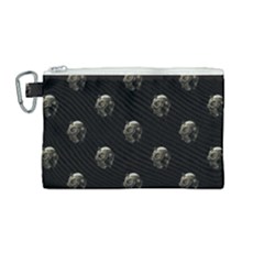 Creepy Head Sculpture With Respirator Motif Pattern Canvas Cosmetic Bag (medium) by dflcprintsclothing