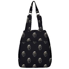 Creepy Head Sculpture With Respirator Motif Pattern Center Zip Backpack by dflcprintsclothing