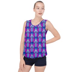 Abstract Bubble Hem Chiffon Tank Top by SychEva