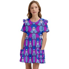 Abstract Kids  Frilly Sleeves Pocket Dress by SychEva