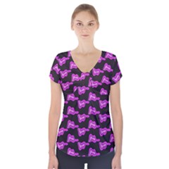 Abstract Waves Short Sleeve Front Detail Top by SychEva