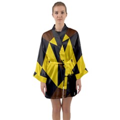 Abstract Pattern Geometric Backgrounds   Long Sleeve Satin Kimono by Eskimos