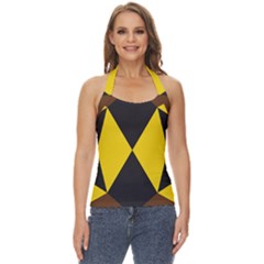 Abstract Pattern Geometric Backgrounds   Basic Halter Top by Eskimos