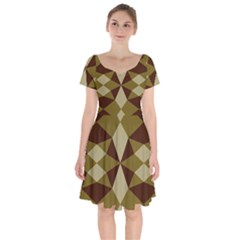 Abstract Pattern Geometric Backgrounds   Short Sleeve Bardot Dress by Eskimos