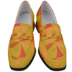 Abstract Pattern Geometric Backgrounds   Women s Chunky Heel Loafers by Eskimos