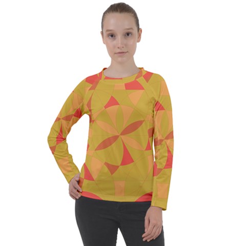 Abstract Pattern Geometric Backgrounds   Women s Long Sleeve Raglan Tee by Eskimos