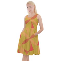 Abstract Pattern Geometric Backgrounds   Knee Length Skater Dress With Pockets by Eskimos