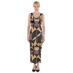 Abstract Pattern Geometric Backgrounds   Fitted Maxi Dress by Eskimos