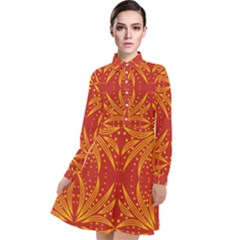 Abstract Pattern Geometric Backgrounds   Long Sleeve Chiffon Shirt Dress by Eskimos