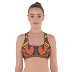 Abstract Pattern Geometric Backgrounds   Cross Back Sports Bra by Eskimos