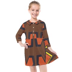 Abstract Pattern Geometric Backgrounds   Kids  Quarter Sleeve Shirt Dress by Eskimos