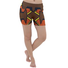 Abstract Pattern Geometric Backgrounds   Lightweight Velour Yoga Shorts by Eskimos