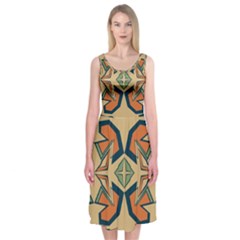 Abstract Pattern Geometric Backgrounds   Midi Sleeveless Dress by Eskimos