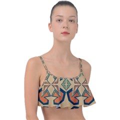 Abstract Pattern Geometric Backgrounds   Frill Bikini Top by Eskimos