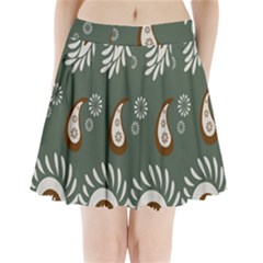 Floral Pattern Paisley Style Paisley Print  Doodle Background Pleated Mini Skirt by Eskimos