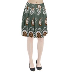 Floral Pattern Paisley Style Paisley Print  Doodle Background Pleated Skirt by Eskimos